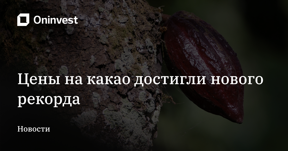 Цены на какао достигли нового рекорда – Oninvest