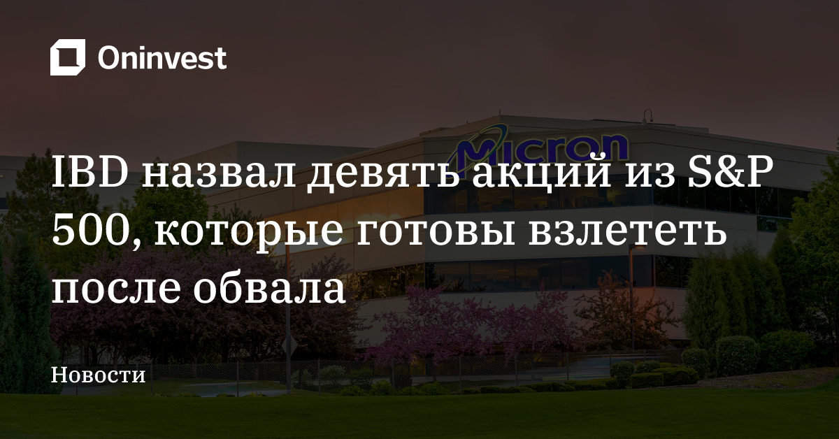 IBD назвал девять акций из S&P 500, которые готовы взлететь после обвала – Oninvest