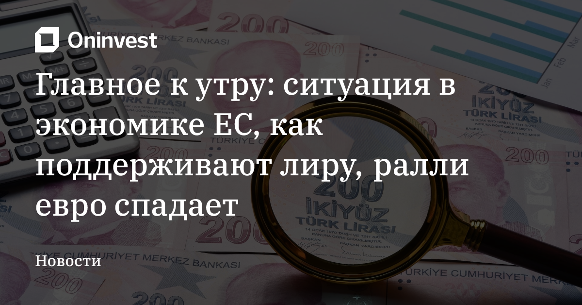 Главное к утру: ситуация в экономике ЕС, как поддерживают лиру, ралли евро спадает – Oninvest