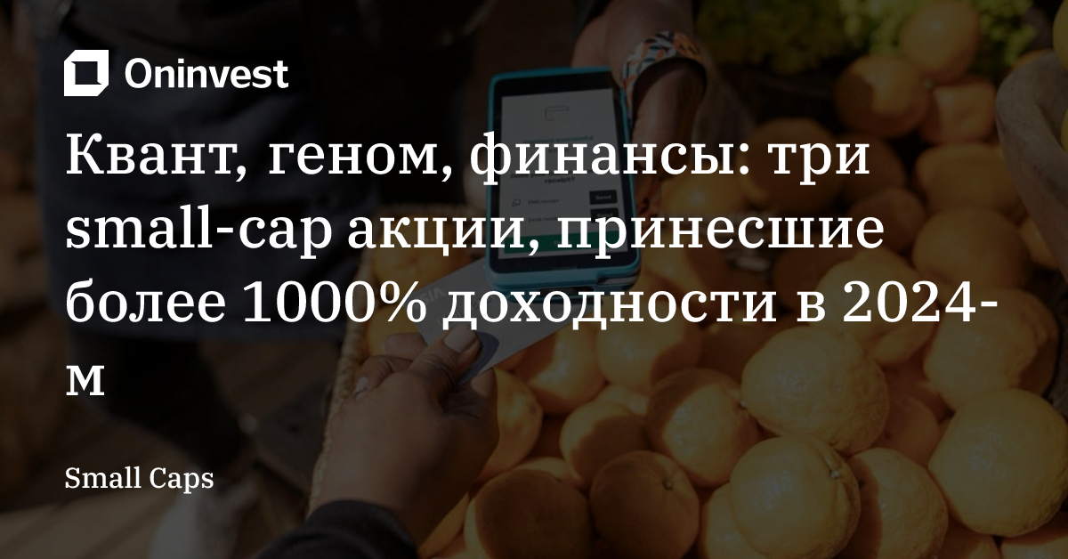 Квант, геном, финансы: три small-cap акции, принесшие более 1000% доходности в 2024-м – Oninvest
