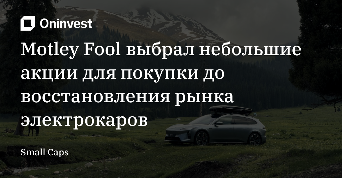 Motley Fool выбрал небольшие акции для покупки до восстановления рынка электрокаров – Oninvest