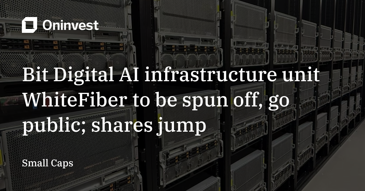 Bit Digital AI infrastructure unit WhiteFiber to be spun off, go public ...