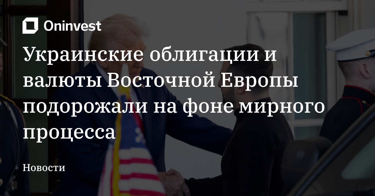 Украинские облигации и валюты Восточной Европы подорожали на фоне мирного процесса – Oninvest