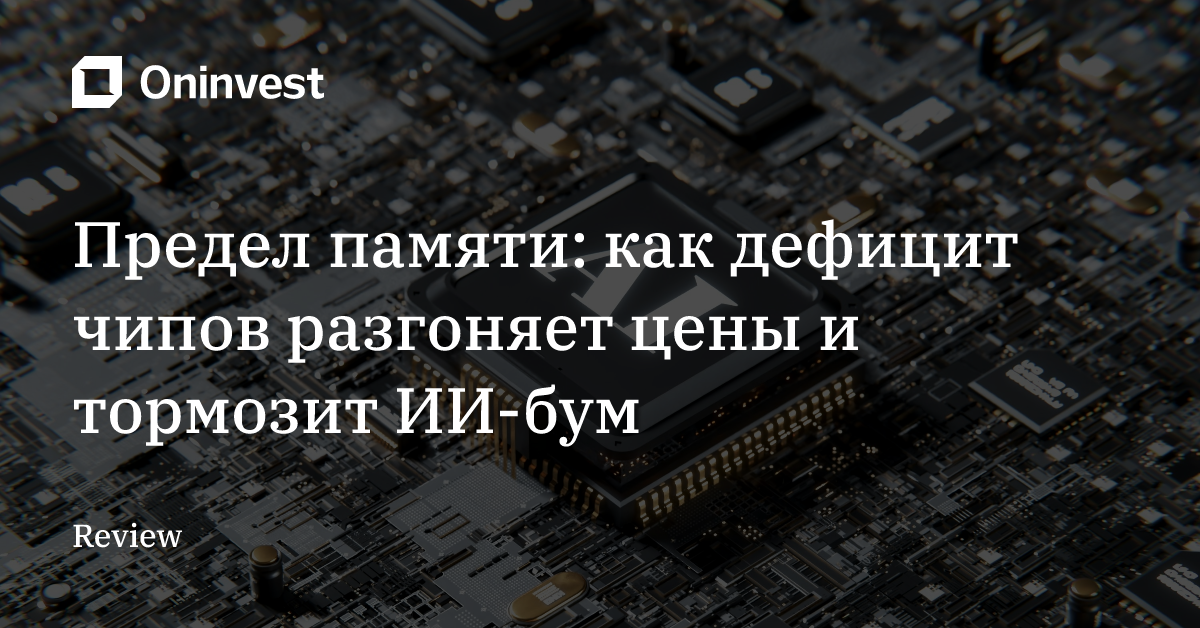 Предел памяти: как дефицит чипов разгоняет цены и тормозит ИИ-бум
 – Oninvest