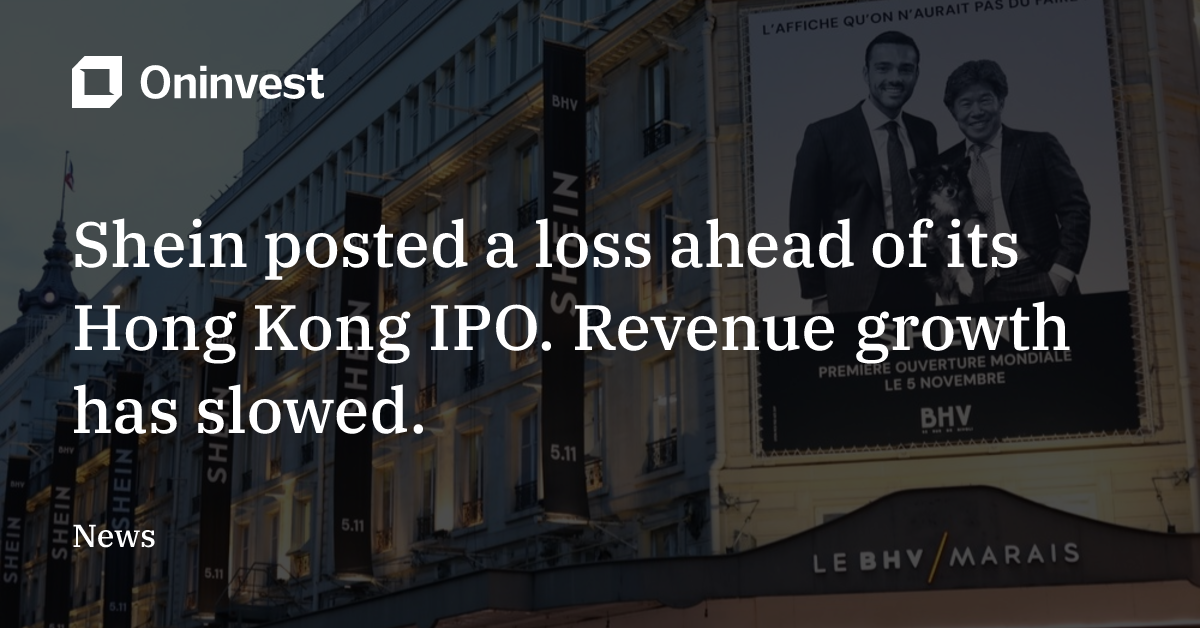 Online clothing retailer Shein reported a loss and a slowdown in profit ...