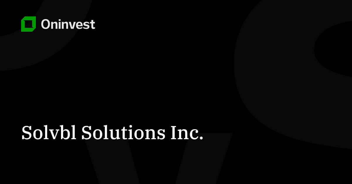 Solvbl Solutions Inc. Stocks - SOLV.CN rate on the chart online today ...