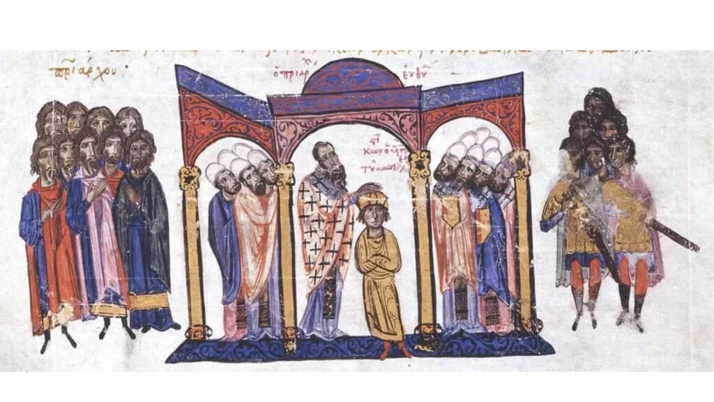 Коронация Константина VII в качестве соправителя в 908 году/Wikimedia Commons
