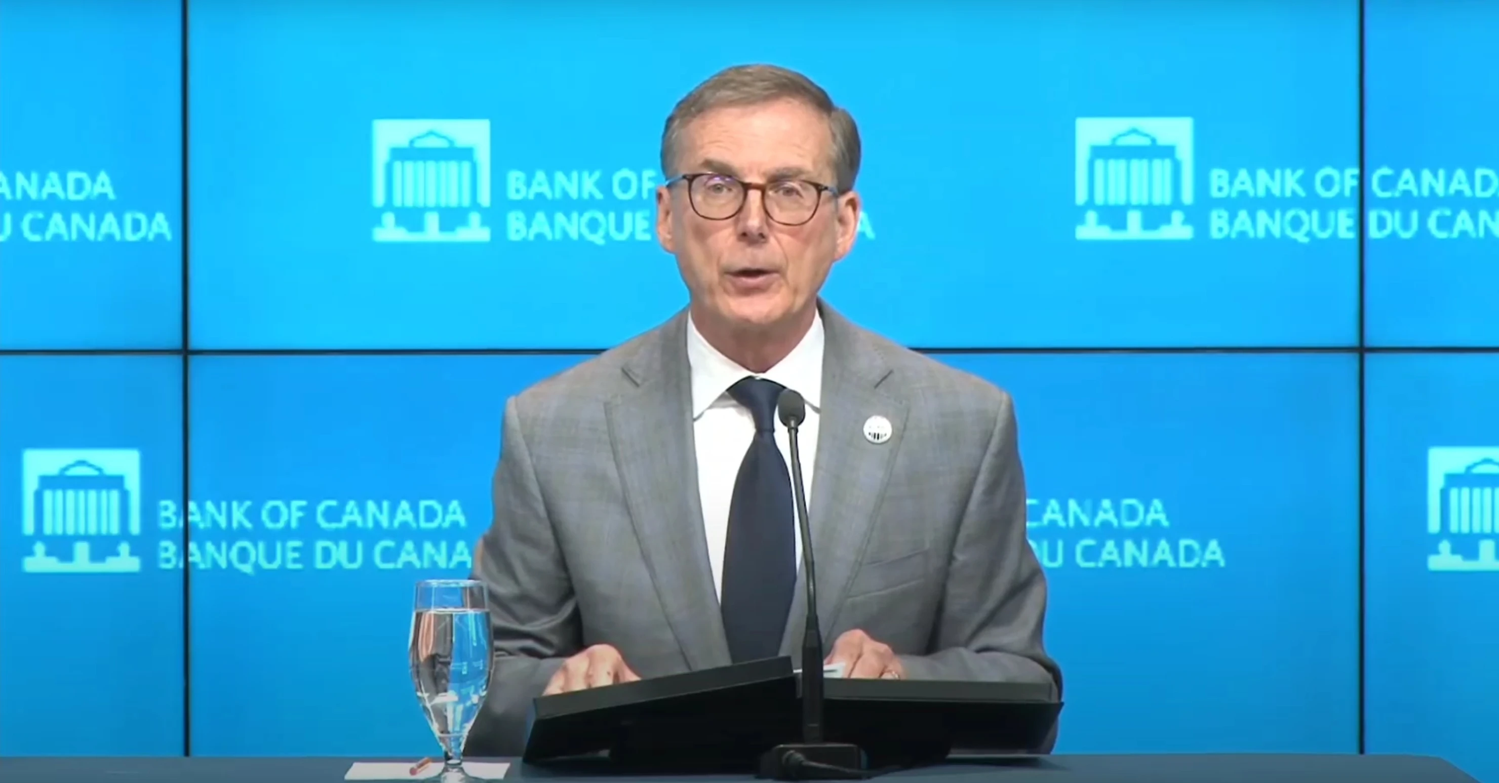 Центральный банк Канады первый из Большой семерки снизил ключевую ставку  Скриншот из видео с пресс-конференции