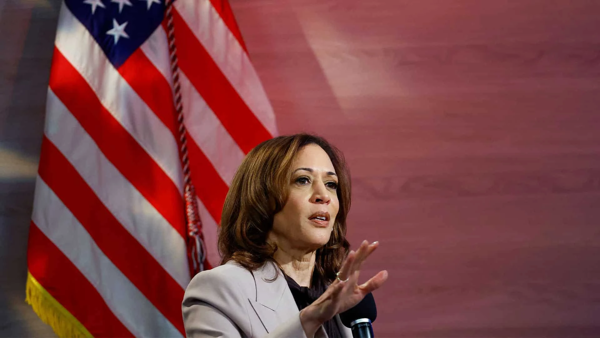 Для победы на выборах Камале Харрис необходима здоровая доза патриотизма. Фото: Reuters/Piroschka van de Wouw